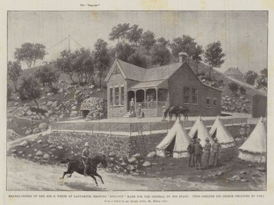 Hauptquartier von General Sir G White in Ladysmith, zeigt den für den General von seinem Stab angelegten Unterstand von Melton Prior