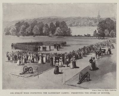 Sir Evelyn Wood inspiziert die Sandhurst-Kadetten und überreicht das Ehrenschwert von Melton Prior
