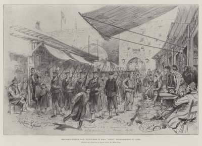 Der Griechisch-Türkische Krieg, Matrosen der HMS Anson beim Marschieren in Canea von Melton Prior