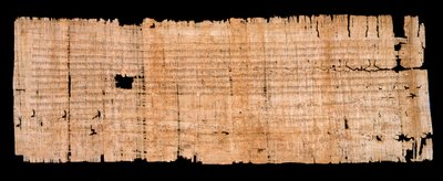 Merowingische Zeit: Rechtsdokument auf Papyrus, das das Privileg der Immunität bestätigt, das König Clovis II. der Abtei Saint Denis am 22.06.654 gewährt hat. Paris, Nationalarchive von Merovingian
