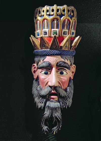 Maske eines Königs-Magus für Prozessionen zur Feier des Festes der Epiphanie in Mexiko am 6. Januar von Mexican School