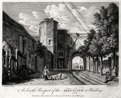 Eine Südansicht des Abteitors in Reading, Berkshire, 1775 von Michael Angelo Rooker