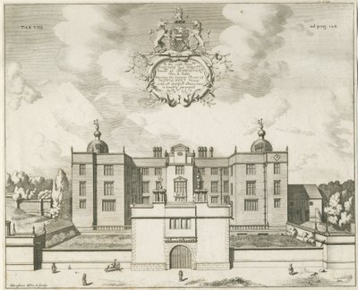 Beaudesert Halle und Park: Kupferstich, 1653-1686 von Michael Burghers