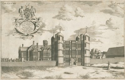 Tixall Hall und Torhaus (Kupferstich) von Michael Burghers