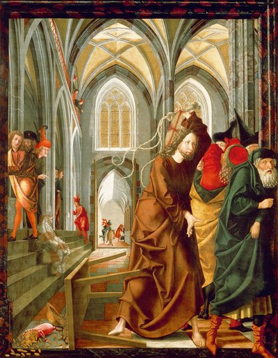 Christus vertreibt die Händler aus dem Tempel von Michael Pacher