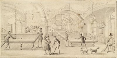 Der Billardsaal des Wiener Cafés an der Ecke Neuer Markt und Plankengasse in Wien von Michael Stohl