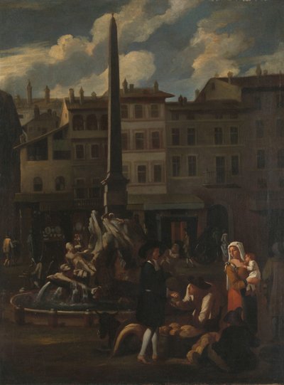 Marktszene in Rom, Piazza Navonna von Michael Sweerts (manner of)