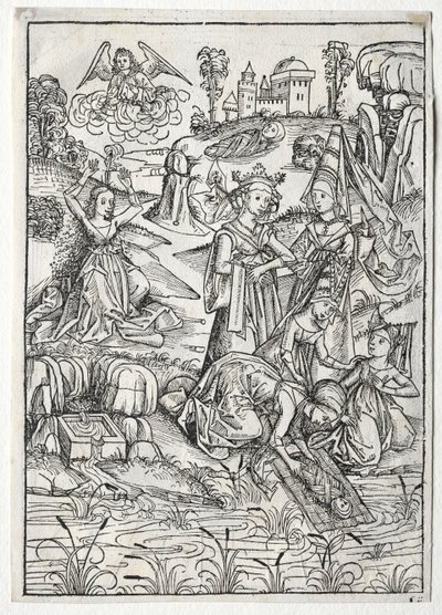 Der Schatzbehalter: Moses von der Tochter des Pharao gefunden, recto, 1491 von Michael Wolgemut