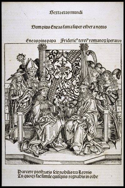 Treffen zwischen Papst Pius II. und Friedrich III., Kaiser von Deutschland, um 1493 von Michael Wolgemut