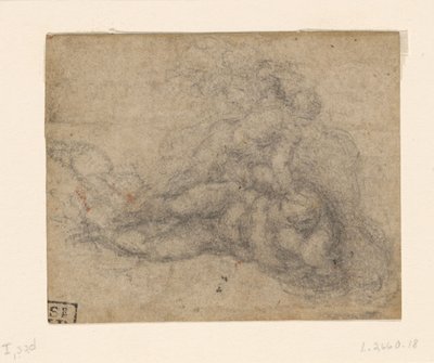 Michelangelo - David und Goliath. Verso Architekturstudien, ca. 1550-1556, I, 32d von Michelangelo