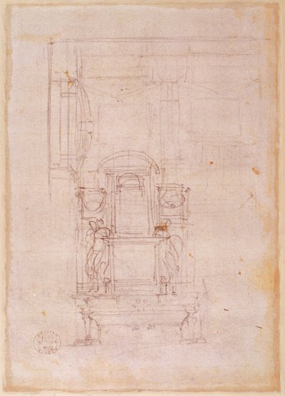 Vorbereitende Zeichnung für das Grab von Papst Julius II von Michelangelo Buonarroti