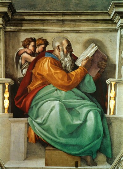 Propheten und Sibyllen: Sacharja Sixtinische Kapelle Decke im Vatikan, 1508-1512 von Michelangelo Buonarroti