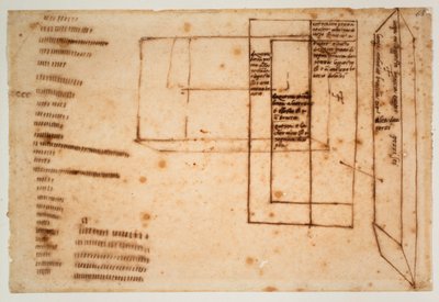 Skizzen von Marmorblöcken für das Grab von Julius II. von Michelangelo Buonarroti