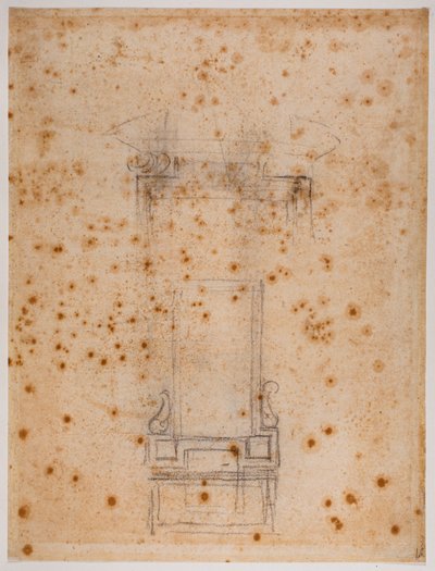 Studien eines Fensters und einer Tür für die Laurentianische Nische von Michelangelo Buonarroti