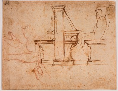 Studie für die Decke des Lesesaals der Laurentianischen Bibliothek von Michelangelo Buonarroti