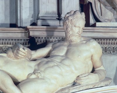 Grab von Lorenzo de Medici, Detail von Abenddämmerung von Michelangelo Buonarroti