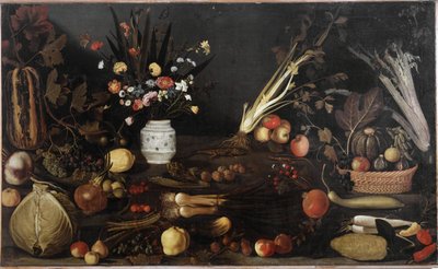 Stillleben mit Blumen und Früchten von Michelangelo Merisi da Caravaggio