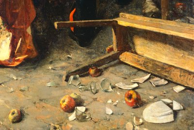 Ein Spiel von Trümpfen oder Schlägerei in Trastevere von Michele Cammarano