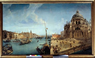 Blick auf den Eingang des Canal Grande und die Kirche Salute in Venedig von Michele Marieschi