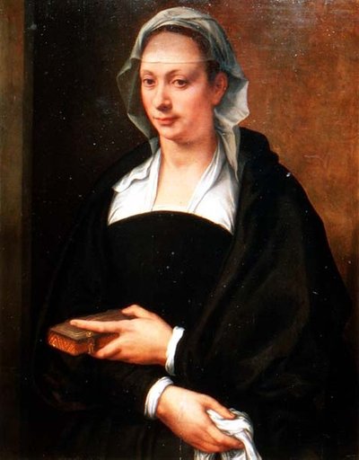 Porträt einer Dame mit weißem Schleier von Michele di Ridolfo Tosini