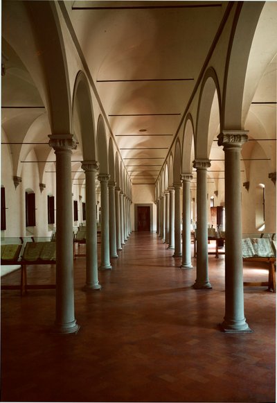 Bibliothek des Klosters San Marco in Florenz, Italien. Architektur von Michelozzo di Bartolommeo Michelozzi von Michelozzo di Bartolommeo