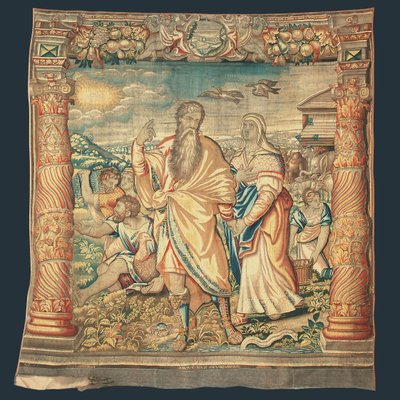 Brüsseler biblischer Wandteppich, der den Abstieg aus der Arche darstellt, aus der Serie "Das Leben Noahs", von Paulus van Nieuvenhove von Michiel I Coxie or Coxcie