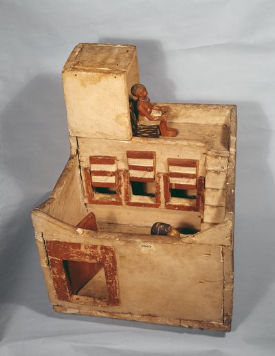 Holzmodell eines Getreidespeichers mit Figuren, ca. 2000-1800 v. Chr. von Middle Kingdom Egyptian
