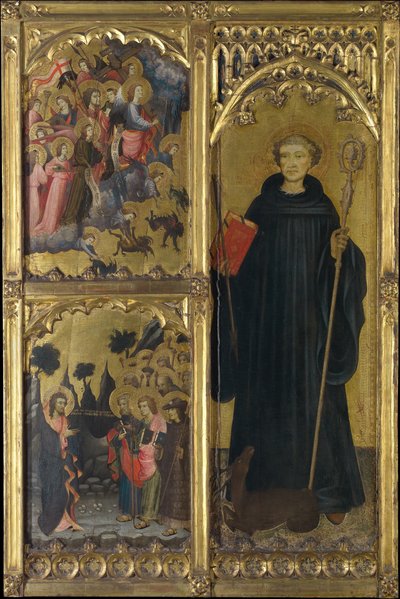 Der heilige Ägidius mit Christus triumphierend über Satan und die Mission der Apostel, ca. 1408 von Miguel Alcaniz