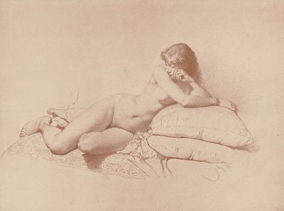 Studie eines liegenden weiblichen Aktes, 1885 von Mihaly von Zichy