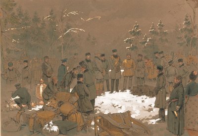 Die Bärenjagd von Zar Alexander II., 1872 von Mihaly von Zichy