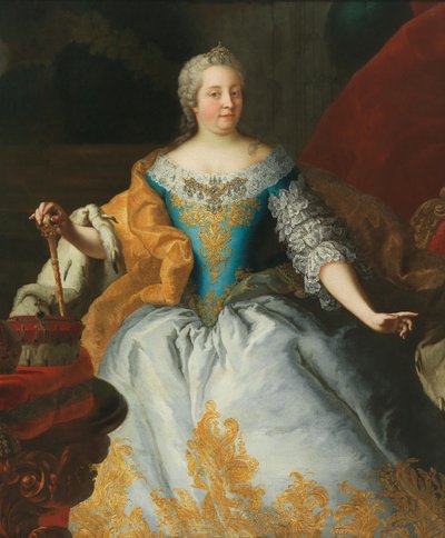 Porträt von Kaiserin Maria Theresia, Königin von Ungarn und Böhmen, mit der böhmischen Krone von Mijtens