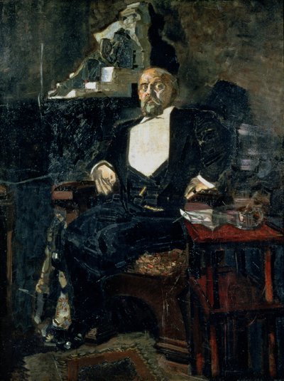 Porträt von Savva Mamontov, dem Gründer der ersten privaten Oper von Mikhail Aleksandrovich Vrubel