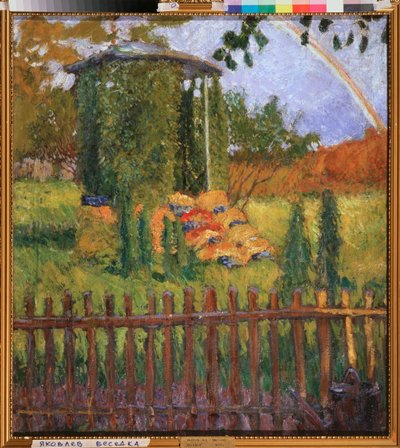 Ein Gartenlauben - Gemälde von Mikhail Nikolayevich Yakovlev (1880-1942), Öl auf Leinwand von Mikhail Nikolayevich Yakovlev
