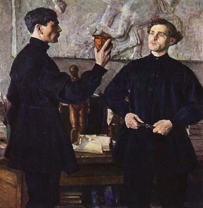 Porträt der Korin-Brüder, Künstler von Mikhail Vasilievich Nesterov