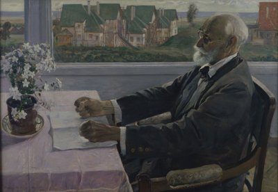 Porträt des Physiologen, Psychologen und Arztes Iwan P. Pawlow 1849-1936, 1935 von Mikhail Vasilievich Nesterov