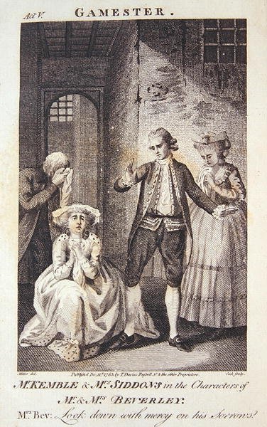 Mr Kemble und Mrs Siddons in den Rollen von Mr und Mrs Beverley, Frontispiz zu 