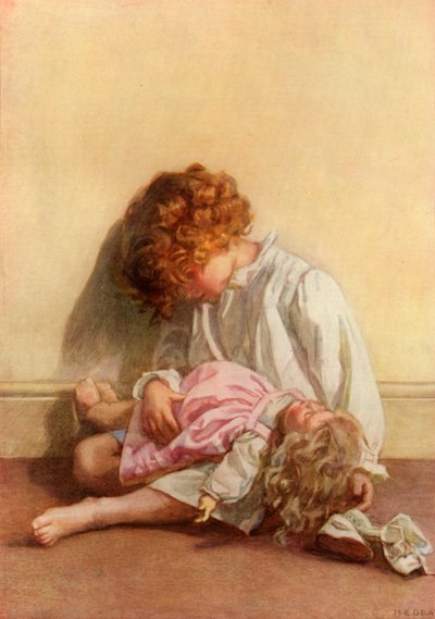 Unterrichtet ihre Puppe in der Kunst, schön einzuschlafen von Millicent Etheldreda Gray