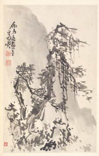 Landschaft im Stil von Ma Yuan, 1788 von Min Zhen