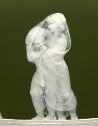 Detail eines Paares Vasen, "Les alteres y les frileux", 1879 von Mintons Ltd