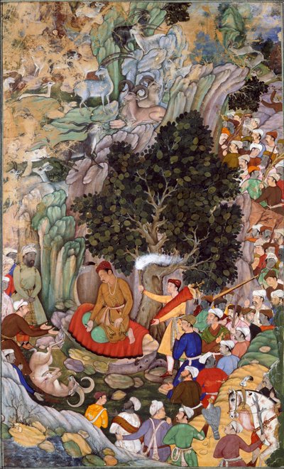 Akbar befiehlt das Schlachten zu beenden, 1578, ca. 1595 von Miskin Miskin