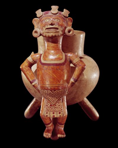 Dreifußvase mit einer Effigie-Figur, aus Miahuatlan, Oaxaca von Mixtec Mixtec