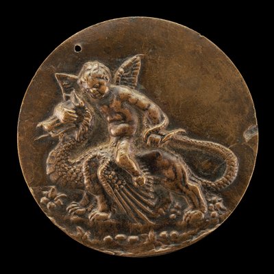 Amor reitet auf einem Drachen von Moderno