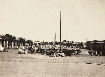 Bau eines Imperiums im faschistischen Zeitalter: der antike Marktplatz von Asmara, 09/05/1936 von Modestino Baldinetti