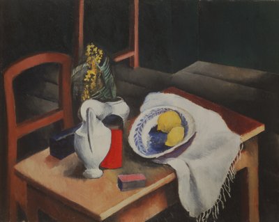 Stillleben mit Zitronen auf grünem Hintergrund von Moise Kisling