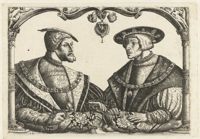 Karl V. und Ferdinand I. von Monogrammist CB met boom (attributed to)