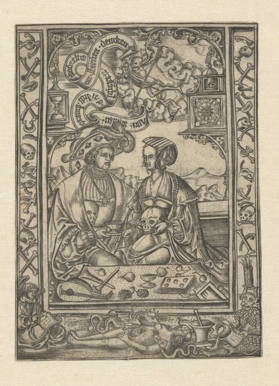 Vanitas Herr und Frau mit Totenkopf von Monogrammist XXX met L (attributed to)