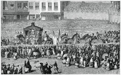 Pferdekutsche in einer Parade, 1782, 1885 von Moreau