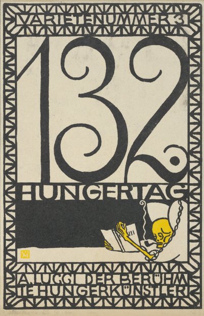 Varieté-Nummer 3: 132. Fastentag, A. Lucci der berühmte Hungerkünstler, 1907 von Moritz Jung