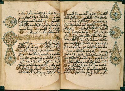 Ein Koran geschrieben in Maghribi-Schrift, Or. 1405, ff.370v-371 von Moroccan School