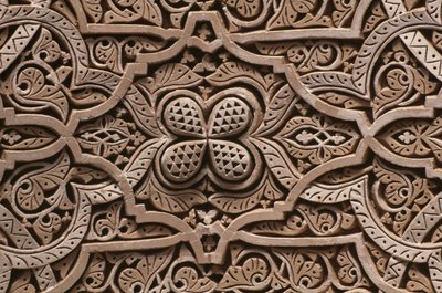 Kasbah von Thamiel Glaoui, Stuck, Detail (Keramik) von Moroccan School